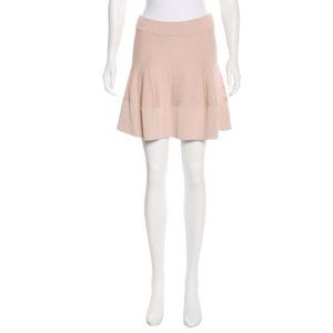 A.L.C Raised Seamed Panel Knit Flare Skirt in Cream Blush